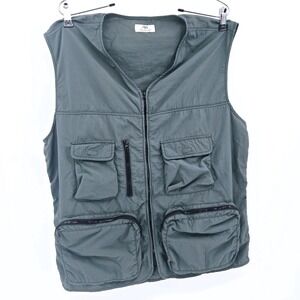 Zara Tech Utility Multi-Pocket Gorpcore Tactical Nylon Vest Gray Large